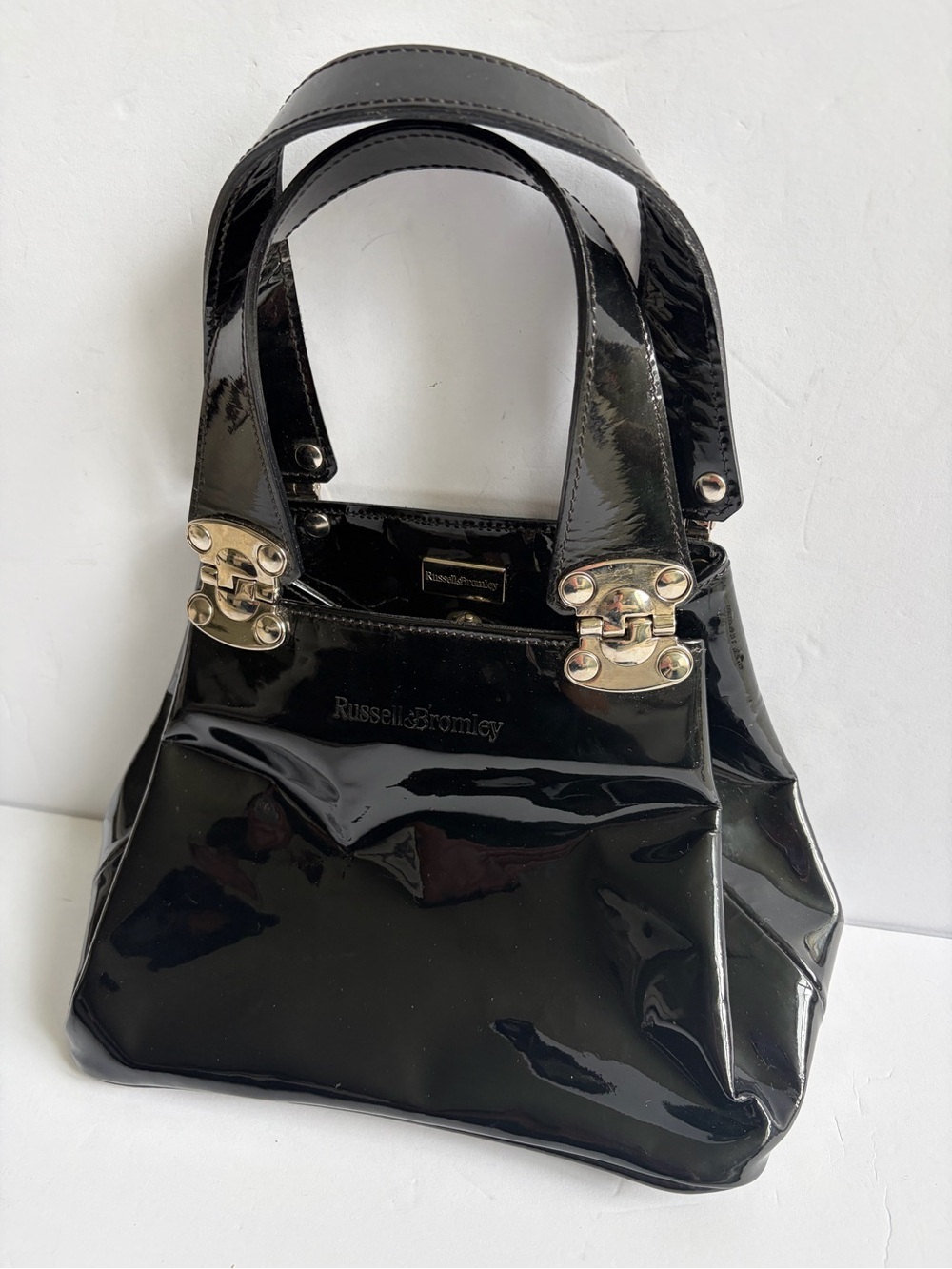 Russell & Bromley Black Glossy Leather Purse/Bag